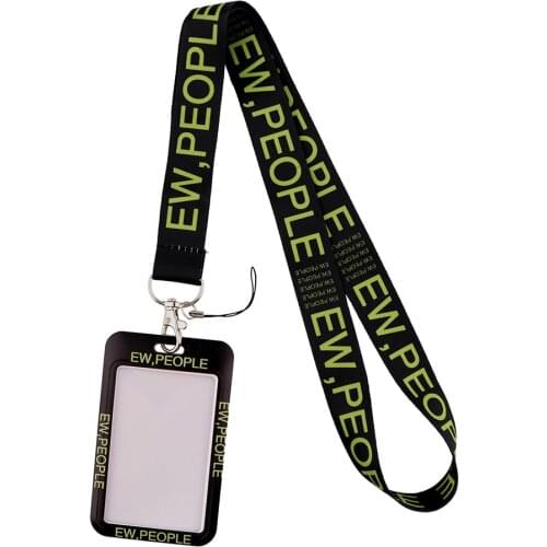 DB699 EW PEOPLE Lanyard ID Badge Holder Bus Pass Case Cover Slip Bank Credit Card Holder Strap Card Holder Gifts