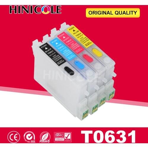 Hinicole Ink Cartridge Refillable Stylus C67 C87 C87 Plus CX3700 CX4100 CX4700 Printer Cartridges For Epson T0631