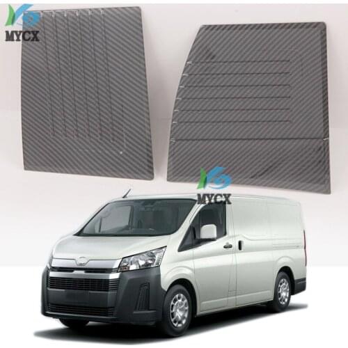 Chromium Styling Fuel Tank Cap Cover ABS Carbon Fiber Texture Fit for Toyota HiAce 2019 car accessories