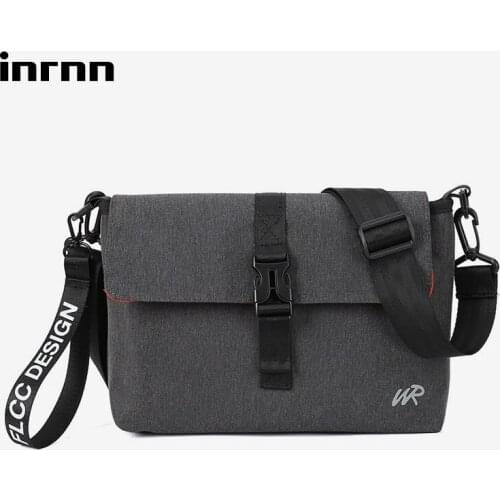 Inrnn Fashion Men Messenger Bag Male Buckle Shoulder Bag for Short Trip Teenager Casual Oxford Waterproof Travel Crossbody Bags