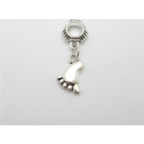 Classic 20pcs foot charms big hole loose bead fit Pandora bracelet pendants DIY