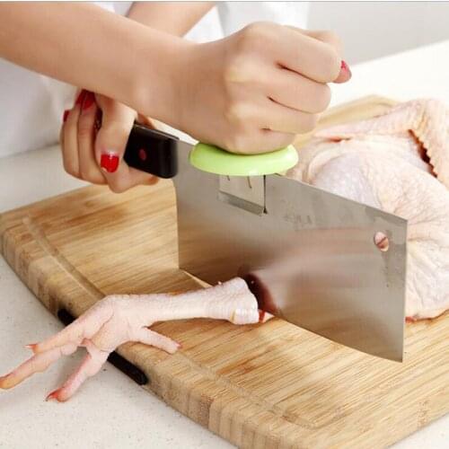 Creative Kitchen Chopping Booster Home Stainless Steel Cut Meat Fish Pork Ribs Chicken Power Knife Cap Multi-tool Holder Tool