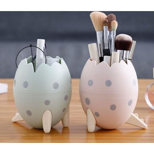 Cute Dinosaur Egg Decoration Makeup Brush Storage Holder Eyebrow Pencil Organizer Storage Jewelry Cosmetic Box Desk Pen Holder