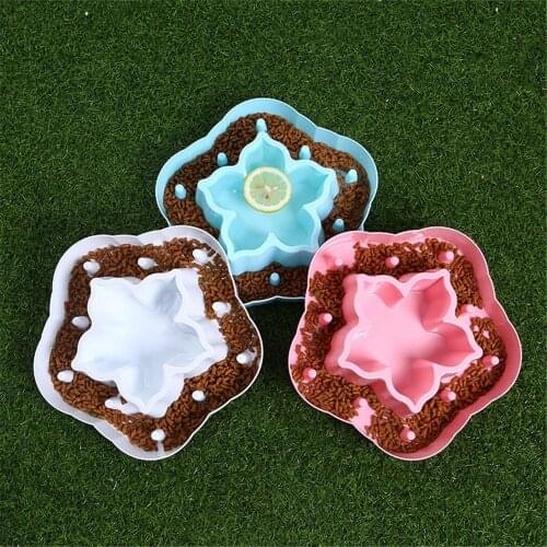 Food Water Use Pet Dog Portable Feeding Bowl Food Bowls Puppy Slow Down Eating Feeder Dish Bowel Prevent Obesity For Dogs Cats