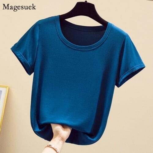 Fashion Solid Plus Size S-5XL Summer T-shirt Women Casual Loose Womens Tshirts Tees O Neck Short Sleeve Shirt Tops Blusas 13461