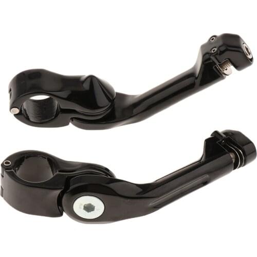 Set of 2 Motorcycle Footrests Mounting Bar Brackets, Black Motorbike Modified Accessories Footpeg Holders