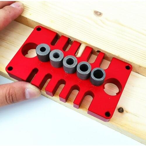 Domestica Woodworking Doweling Jig Kit Drill Guide Jig Kit Drill Guide Set With 6, 7, 8, 9, 10MM Drilling Bushings Puncher Tools