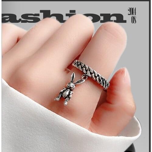 New Trendy Charm Rabbit Rings For Women Men Boho Knuckle Party Rings Punk Cocktail Jewelry Girls Gift