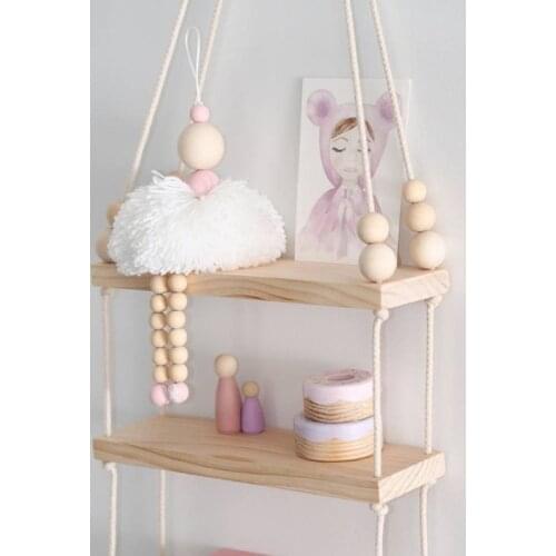 Ballet Dancer Hanging Decoration Girl Adornment Wooden Beads Toy For Wall Shelf Baby Kids Room Nursery Ornament Photography Prop