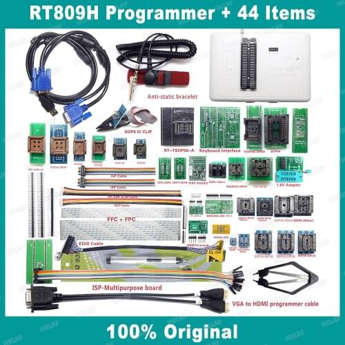 Original RT809H EMMC-Nand FLASH Extremely fast universal Programmer +44 items WITH CABELS EMMC-Nand Top Quality
