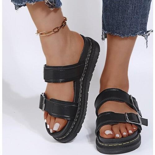 2021 Platform Sandals Shoes Summer Flat Sandals Womens Shoes Outdoor Slipper Ladies Beach Slides Comfortable Female Footwear