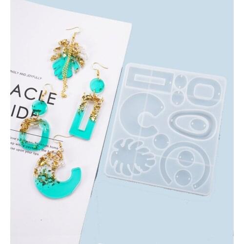 Leaf Monstera drop earrings pendant Silicone Mold Ornaments Crystal Epoxy DIY Resin clear Mould jewelry making Craft Resin Art