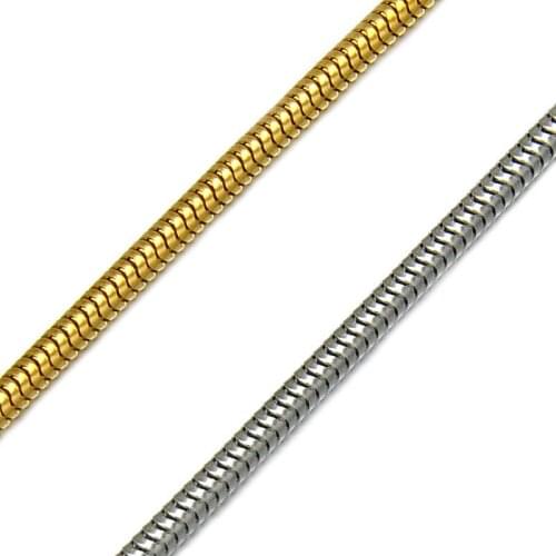 WT-BFN004 New! 3mm*60cm Stainless Steel Snake Chain Titanium Steel Gold Electroplated Snake Necklace Pendant Chain Making