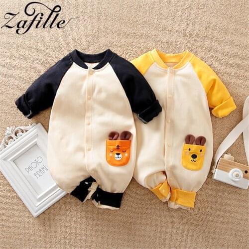 ZAFILLE Baby Bear Clothes For Newborns Unisex Patch work Babys Rompers Bear Pocket Crawlers Jumpsuit For Kids Baby Overalls