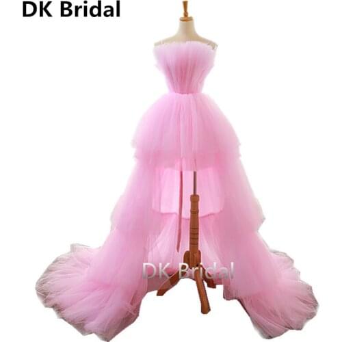 Sweet Pink Ball Gown Prom Dresses 2019 High Low Sweetheart Custom Made Long Dress Party Gowns Evening Dress vestidos de gala