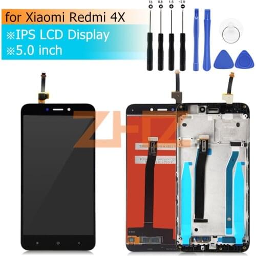For Xiaomi Redmi 4X LCD Display Digitizer Assembly with Frame Black/White/Gold screen replacement repair parts