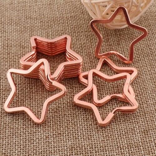 10 PCS metal Rose Gold Stars Key Ring keychain Split Key Rings Key Fob Split Rings Findings Split Jump Rings