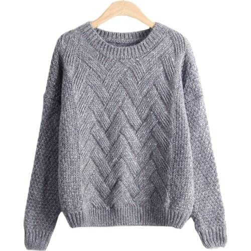 2021 Autumn And Winter New Korean Version The Sweater Thick Rods Plaid Knitting Sweaters Women Loose Pullover Vestidos MMY16933