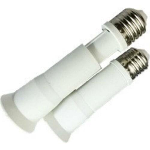 5PCS Universal White PBT E27 to E27 lengthened Retractable LED Light Base Conversion Lamphead Tube Led Bulbs Adaptor Lamp holder
