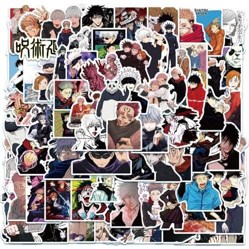 50/100pcs Anime Jujutsu Kaisen Sticker Sorcery Fight Stickers Waterproof Decals Skateboard Sticker For Laptop Suitcase