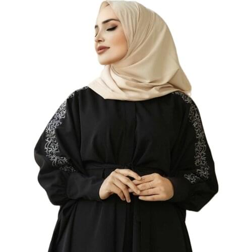 Abaya Muslim Dress Silver Leafing Ferace Dubai Turkey Hijab Dress Kaftan Islamic Clothing For Women African Maxi Dresses