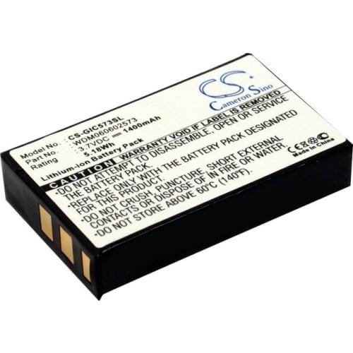 CS 1400mAh battery for Gigabyte GC-RAMDISK, GC-RAMDISK 1.1, GC-RAMDISK 1.2, i-RAM WDM060602573