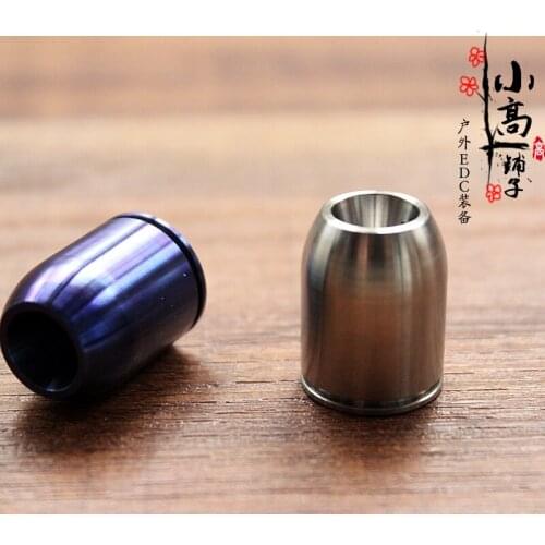 EDC Titanium Alloy Fat Bullet Shape Paracord Accessory Umbrella Rope Pendant Knife Beads EDC Tool Paracord Beads