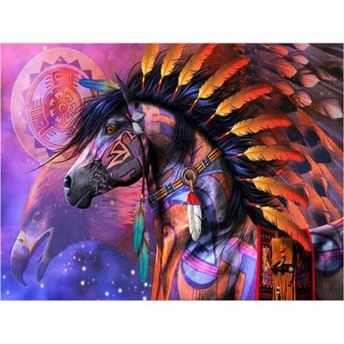 2021 New 5D DIY Full Round/Square Diamond Painting Animals Cross Stitch Horse 3D Embroidery Rhinestone Mosaic Home Decor Y467