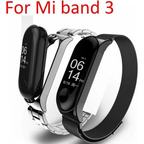 Mi band 3 Bracelet Strap correa Metal case Xiaomi Mi Band 3 Wrist band belt smart gift stainless steel silver rose gold 2 model