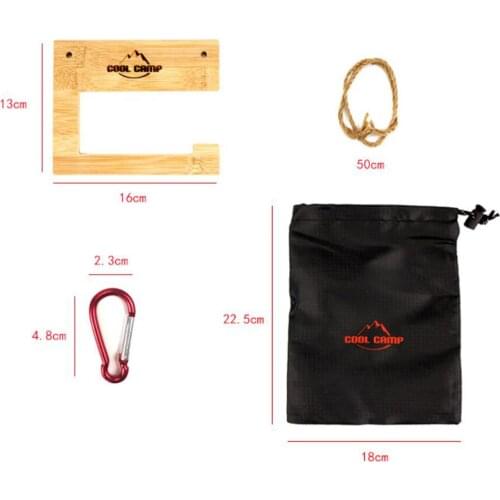 Wood Hanging Paper Roll Holder Dispenser for Camping BBQ Grilling Outdoor