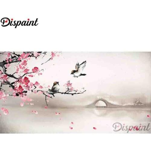 Dispaint Full Square/Round Drill 5D DIY Diamond Painting "Bird flower landscape"3D Embroidery Cross Stitch 5D Decor Gift A24934