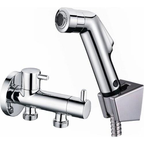 Two function water outlet Angle Valve toilet shower abs spray andh holder bidet gun faucet versatile shower BD111