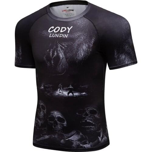 Factory Compression Design New shorts sleeve mens rashguard and anti-uv shirt Quick Dry Fabric Polyester and Spandex