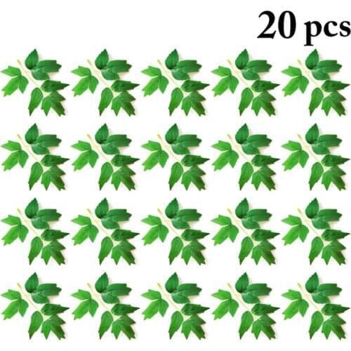 20PCS Artificial Leaves Stems Realistic Faux Leaves DIY Faux Greenery Leaves Artificial Plants Wedding Party Bouquets Home Decor
