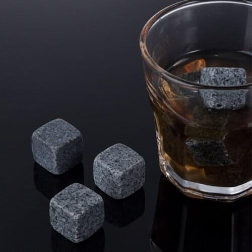 Exquisite Pack of 9 Natural Whiskey Icewine Stone, Reusable Granite /Marble Ice Cubes for Best Beverages