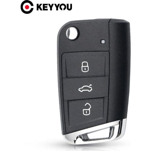 KEYYOU Car Styling Flip Folding Key Fob Shell For VW Volkswagen Golf 7 GTI MK7 Skoda Octavia A7 Seat Remote Auto Keyless Case