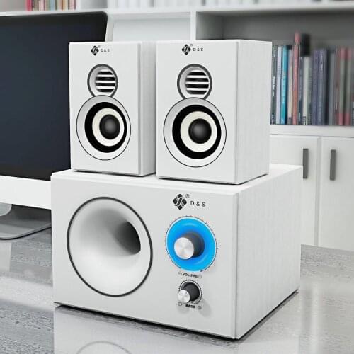 Computer Speakers Bluetooth Treble&Bass Adjustable Desk Speaker Phone PC MP3/MP4 Subwoofer Home 3D Surround Stereo Louderspeaker