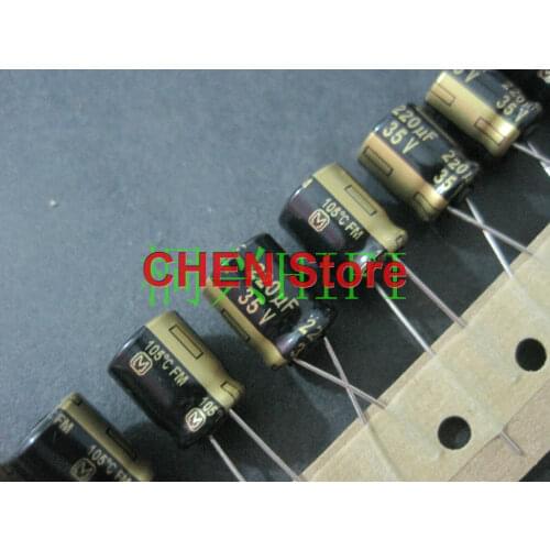 20PCS matsushita capacitor FM Series 35V220UF 10X12.5MM ultra low internal resistance Electrolytic Capacitor 220uf 35v