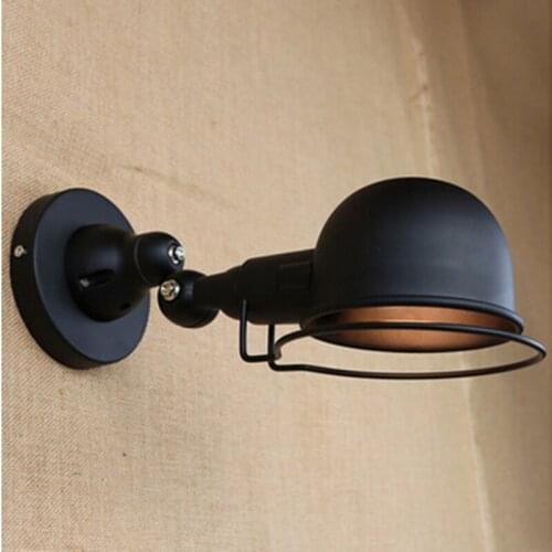Loft Style Rotatable Wall Lamp Sconces Iron Black 4W LED Fixtures For Bar Cafe Bedside Light Wandlamp Applique Murale Luminaire
