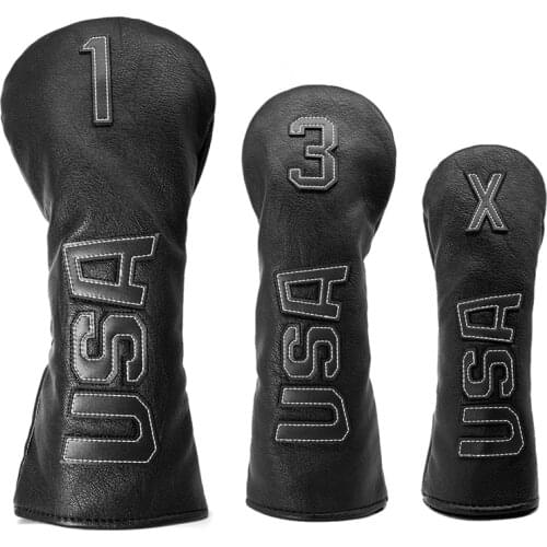 Golf Club Headcover Set USA Amarica Golf Wood Cover 1 3 5 Driver Fairway Rescue Hybrid Headcovers with tag Free Shipping