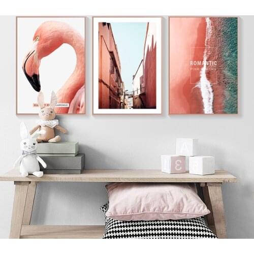 Pink Flamingo pineapple Wall Art Canvas Painting Quotes Nordic Posters and Prints Decorative Pictures for Living Room Wall Decor
