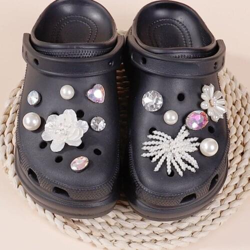 New Pearl Flower Series Shoe Buckle for Jibz Diy Crystal Flower Accessories