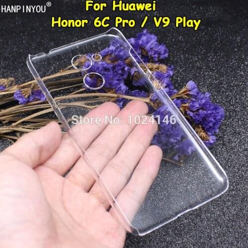 For Huawei Honor 6C Pro / V9 Play 5.2" New Slim Crystal Transparent Hard PC Back Case DIY Cover Protection Skin Shell Phone Case
