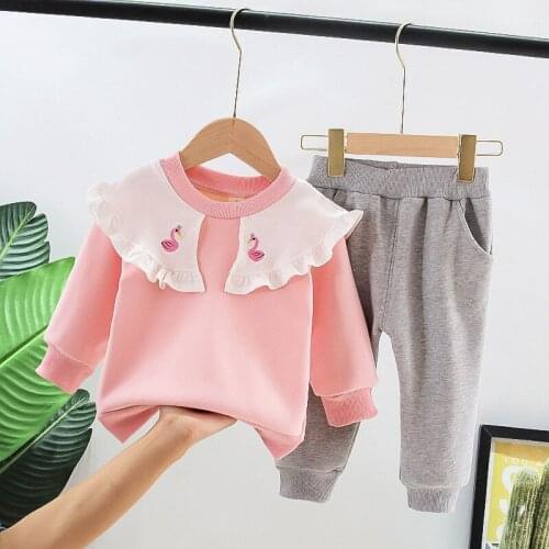 Winter Autumn Kids Thicken Warm Clothes Girls Baby Thicken T-shirt Pants 2Pcs/Sets Children Add Velvet Casual Cotton Tracksuits
