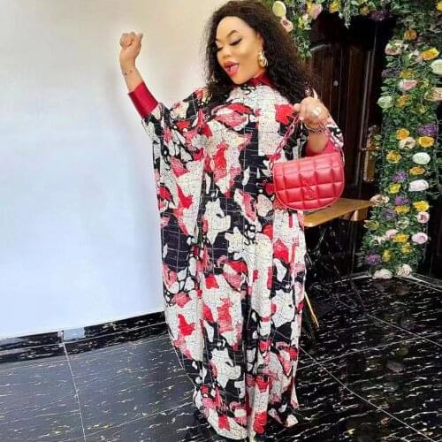 African Print Striped Dresses For Women Dashiki Evening Party Dress Kaftan Abaya Robe Plus Size Boubou Africain jellaba femme