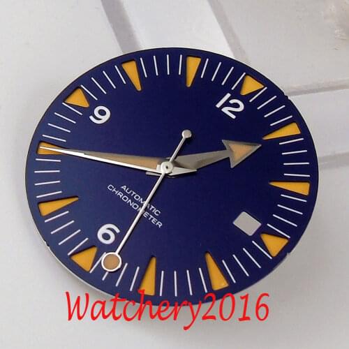 31mm blue sandwich sterile Watch Dial for Miyota 8215 8205 Movement (dial + hands)