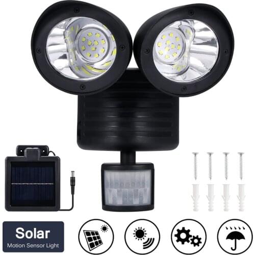 22 LED Solar Light Dual Detector Waterproof Motion Sensor Spotlight Outdoor Garden Yard Wall Lamp Street Security Light