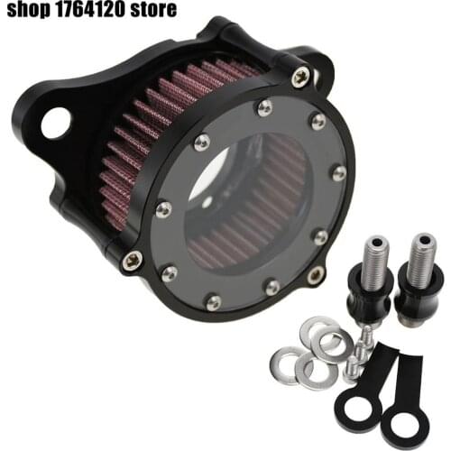 Motorcycle Air Filter CNC Intake Air Cleaner System Transparent Air Filter For Harley XL883 XL1200 1991-2017