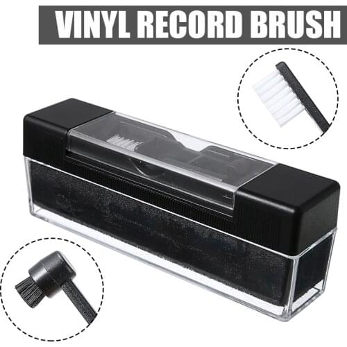 1Set ABS+Velvet Vinyl Record Cleaning Brush Phonograph Stylus Velvet Anti-static Cleaner Kit Cleaning Tools