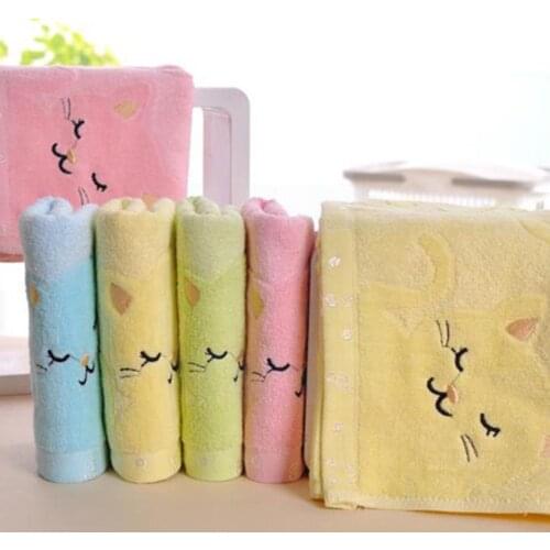 1pcs Children Cute Towel Cotton Bamboo Fiber Lovely Baby Bath Supplies Cloth Infant Newborn Towel Feeding Soft Baby Washclo Z4M4